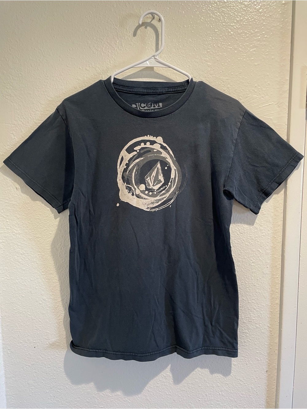 Volcom Basic Fit Stone Logo Graphic T Shirt Mens Small S Faded Black Skate Tee